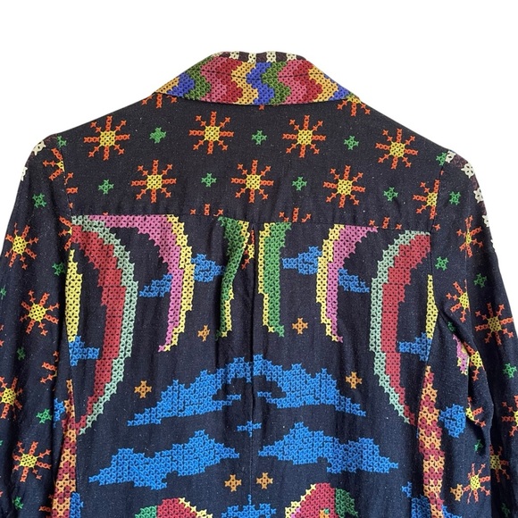 Farm Rio Macaw Night Linen-Blend Mini Dress Pockets Linen Viscose Size XS - Picture 8 of 15